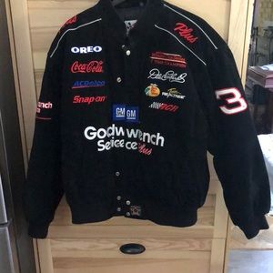 Men’s black suede race jacket